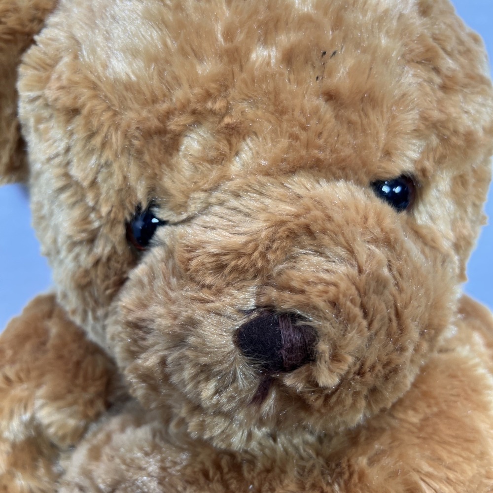 FAO Schwarz Golden Brown Teddy Bear 16"  Stuffed Plush Vintage Beanbag SOFT RARE